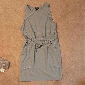 Patagonia Fleetwith Belted Dress Blue Tie Front Sundress